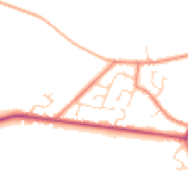 Daytime road noise heatmap for DN9 2RD