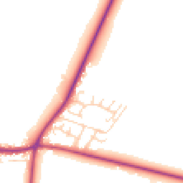 Daytime road noise heatmap for DN9 3AB