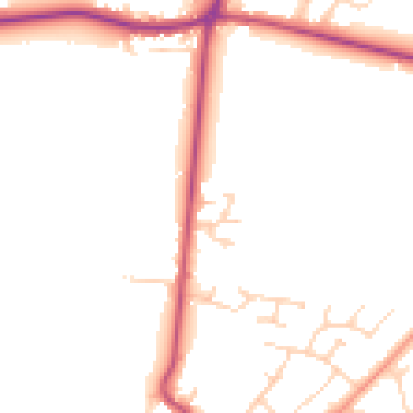 Daytime road noise heatmap for DN9 3AH