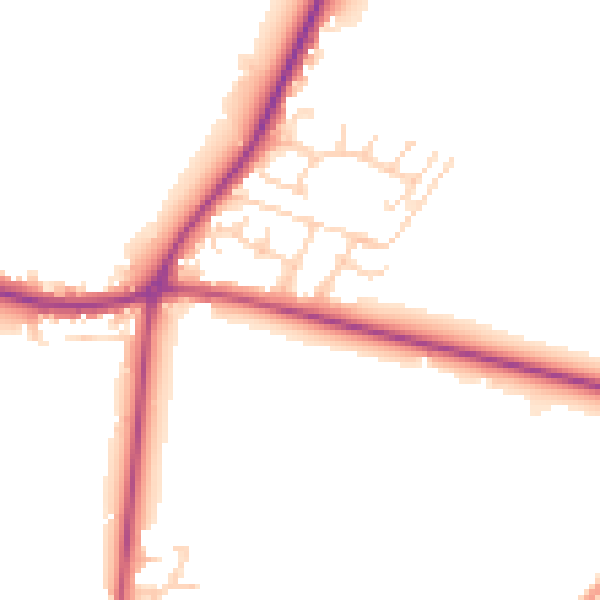 Daytime road noise heatmap for DN9 3AN
