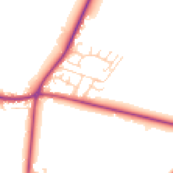 Daytime road noise heatmap for DN9 3AR