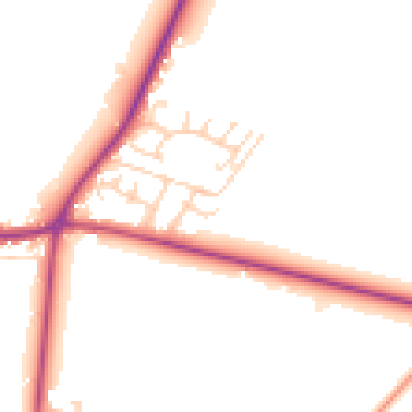 Daytime road noise heatmap for DN9 3AS