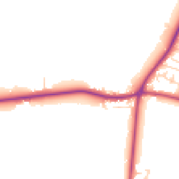 Daytime road noise heatmap for DN9 3AZ