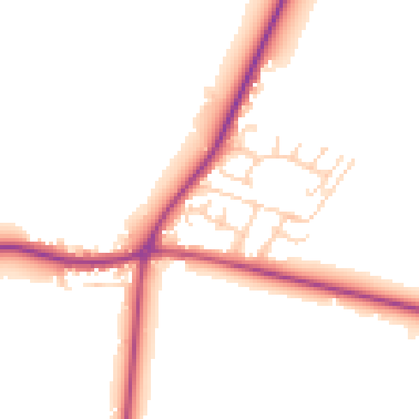 Daytime road noise heatmap for DN9 3BD