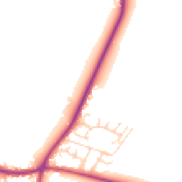 Daytime road noise heatmap for DN9 3BF