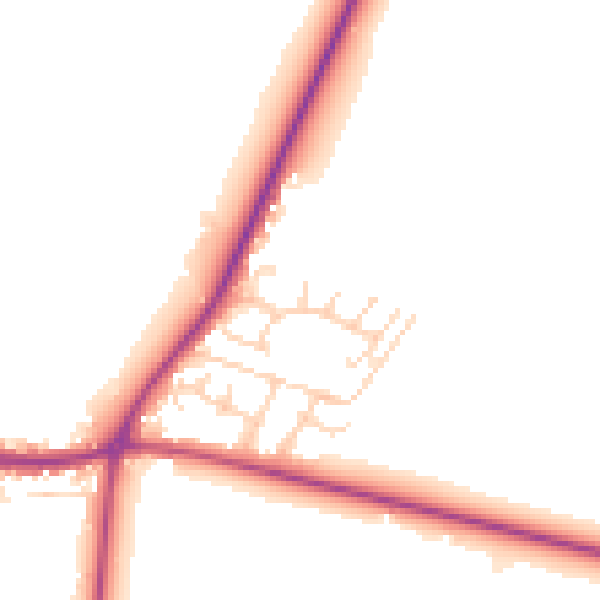 Daytime road noise heatmap for DN9 3BH