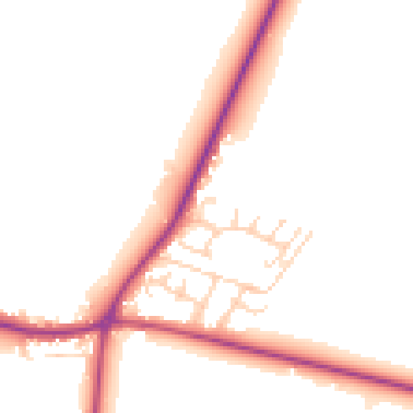 Daytime road noise heatmap for DN9 3BJ