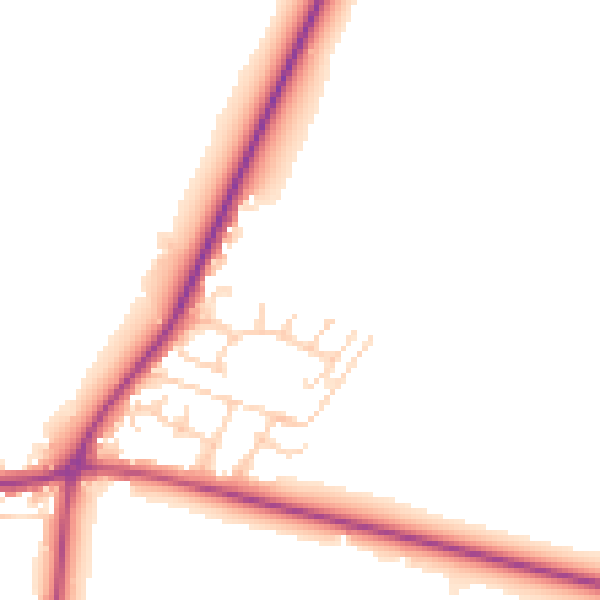 Daytime road noise heatmap for DN9 3BQ