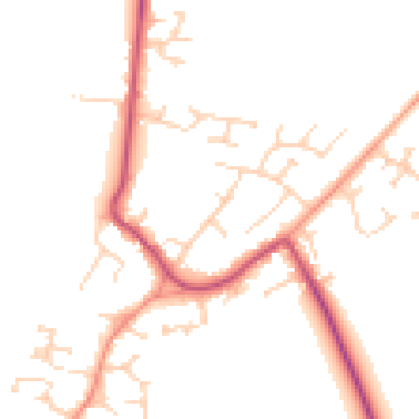 Daytime road noise heatmap for DN9 3DQ