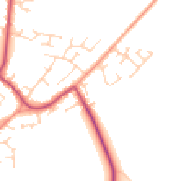 Daytime road noise heatmap for DN9 3EQ