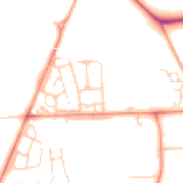 Daytime road noise heatmap for DN9 3ES