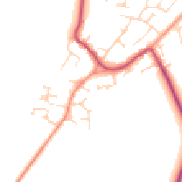 Daytime road noise heatmap for DN9 3FA