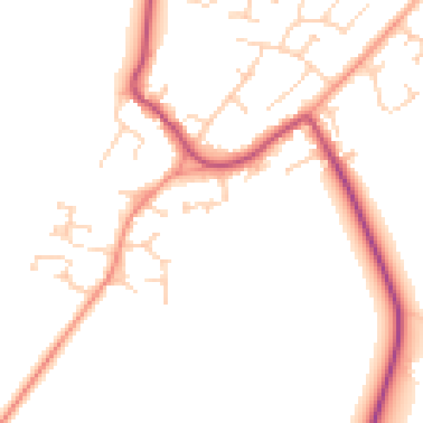 Daytime road noise heatmap for DN9 3FB