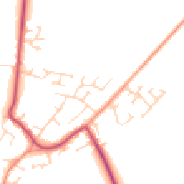 Daytime road noise heatmap for DN9 3FG