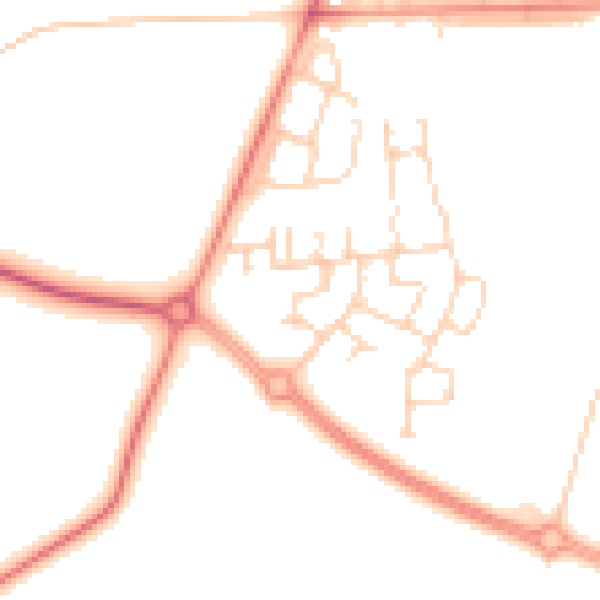 Daytime road noise heatmap for DN9 3FP