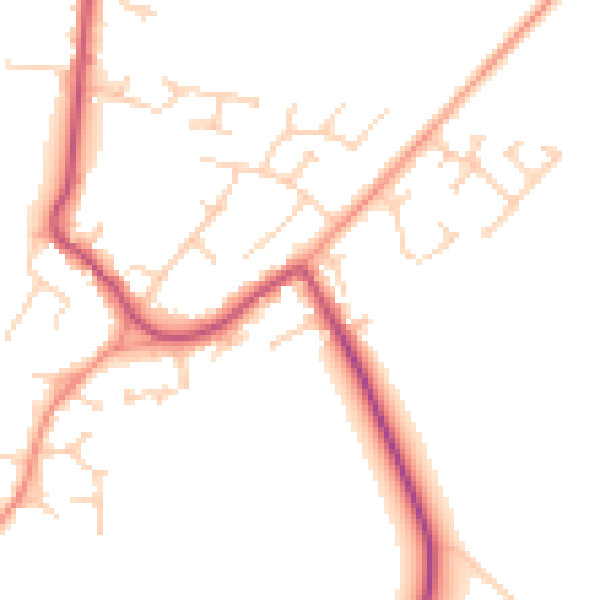 Daytime road noise heatmap for DN9 3GL