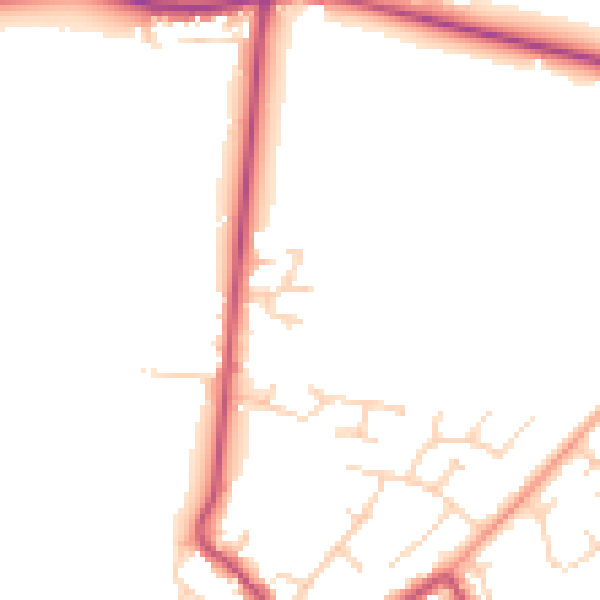 Daytime road noise heatmap for DN9 3GW