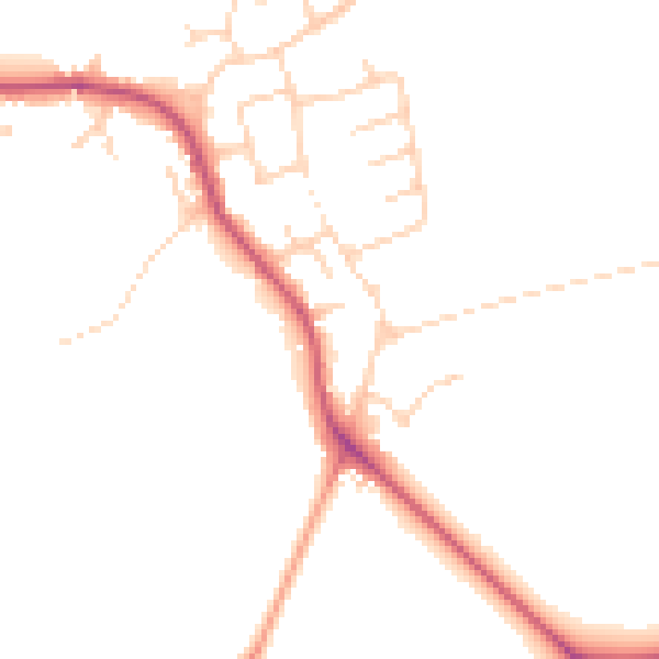 Daytime road noise heatmap for DN9 3HL