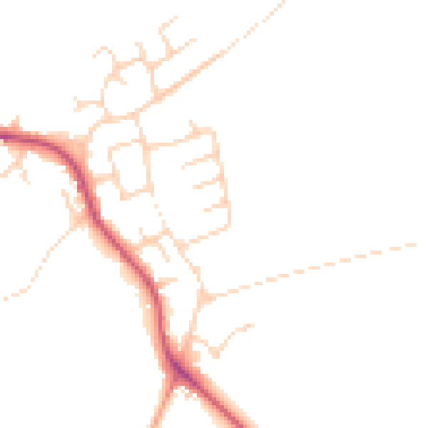 Daytime road noise heatmap for DN9 3JQ