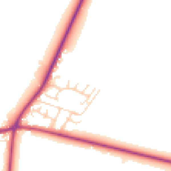 Daytime road noise heatmap for DN9 3PR