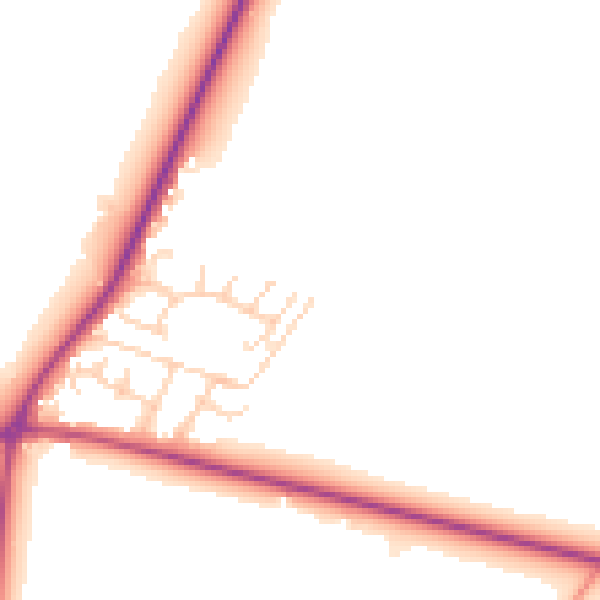 Daytime road noise heatmap for DN9 3PS
