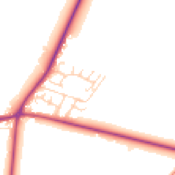 Daytime road noise heatmap for DN9 3PT