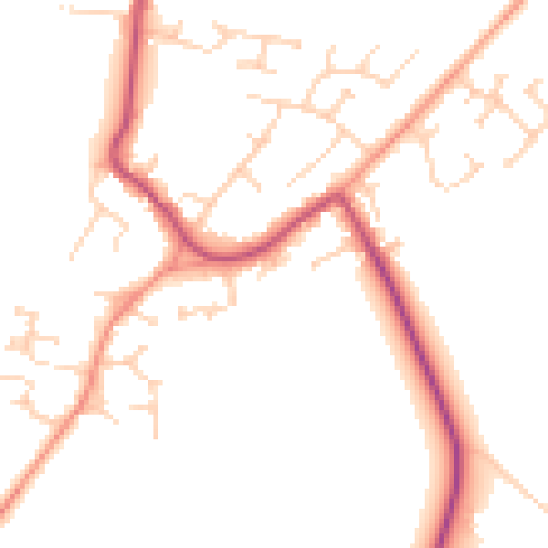 Daytime road noise heatmap for DN9 3RA