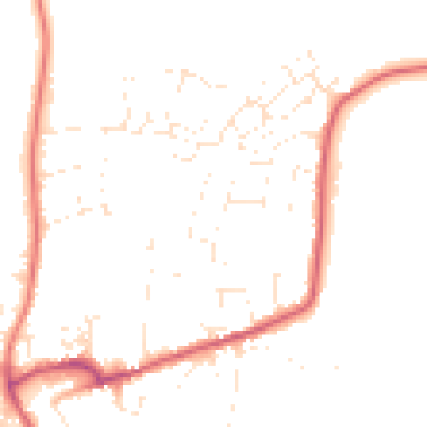 Daytime road noise heatmap for DT10 1BP