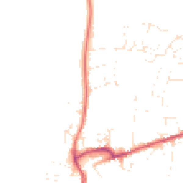 Daytime road noise heatmap for DT10 1DS