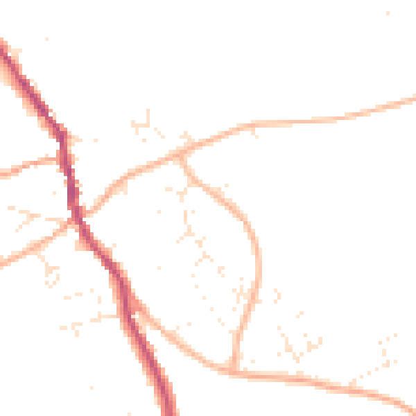 Daytime road noise heatmap for DT10 2PB