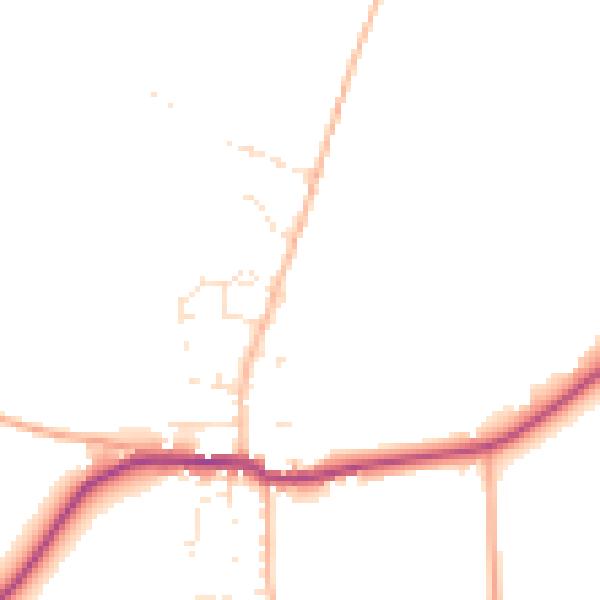 Daytime road noise heatmap for DT11 0LP