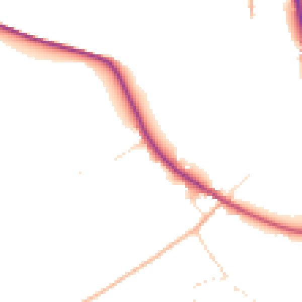 Daytime road noise heatmap for DT11 0QE