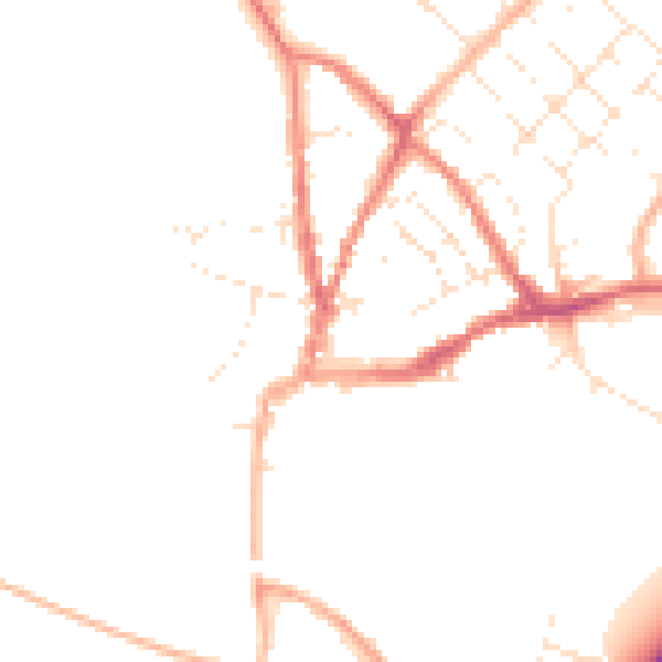 Daytime road noise heatmap for DT11 7AR