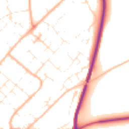 Daytime road noise heatmap for DT11 7NU