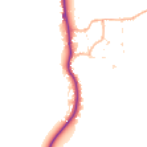 Daytime road noise heatmap for DT11 8DW