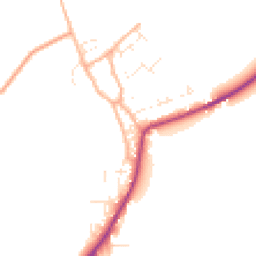 Daytime road noise heatmap for DT11 8XE