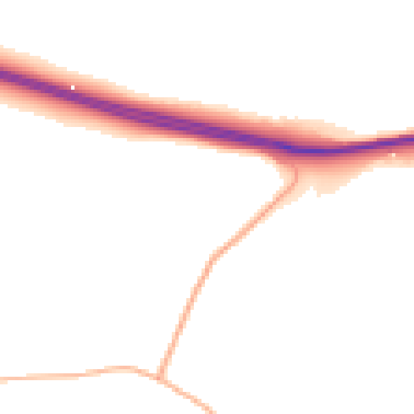 Daytime road noise heatmap for DT2 9AA