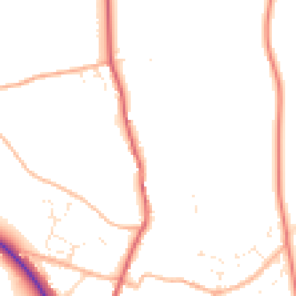 Daytime road noise heatmap for DT2 9RA