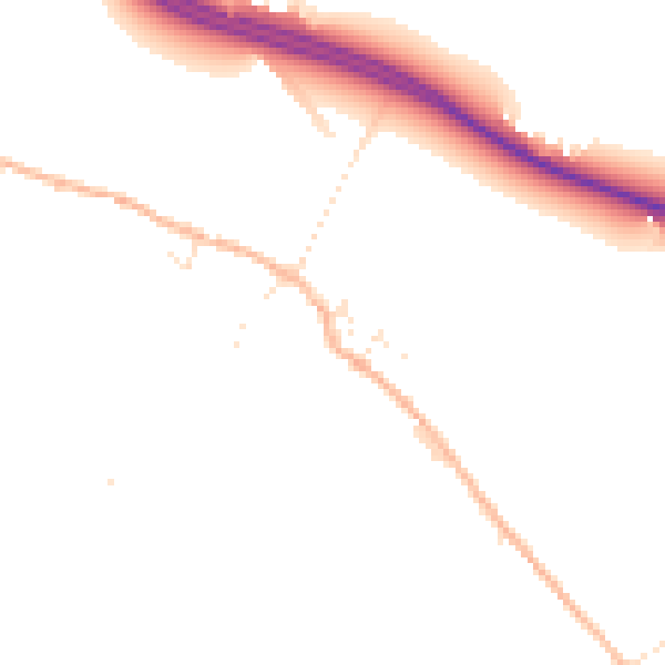 Daytime road noise heatmap for DT2 9SF