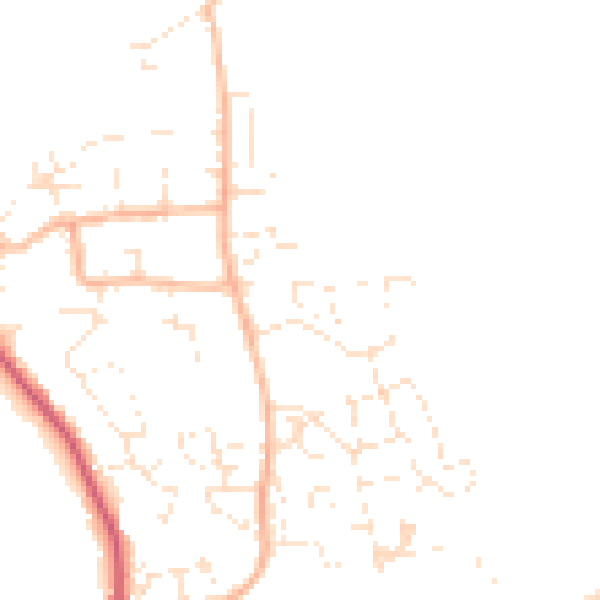 Daytime road noise heatmap for DT3 4FZ