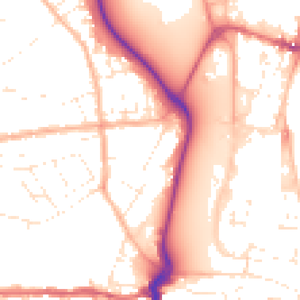 Daytime road noise heatmap for DT4 0AB