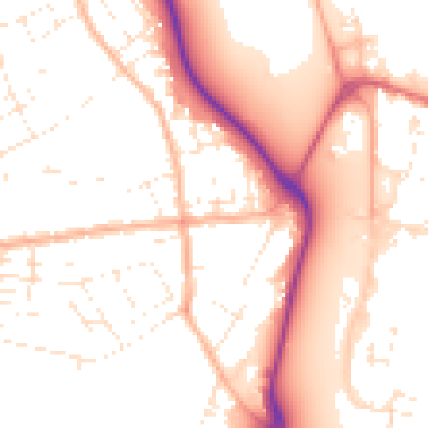 Daytime road noise heatmap for DT4 0AE