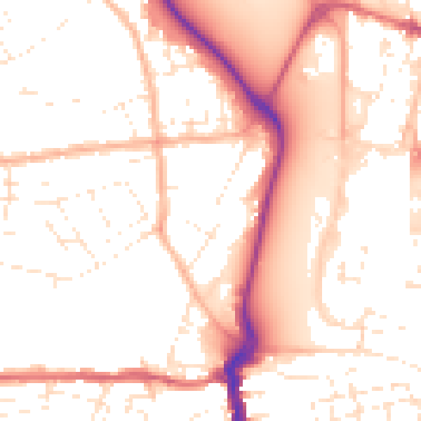 Daytime road noise heatmap for DT4 0AF