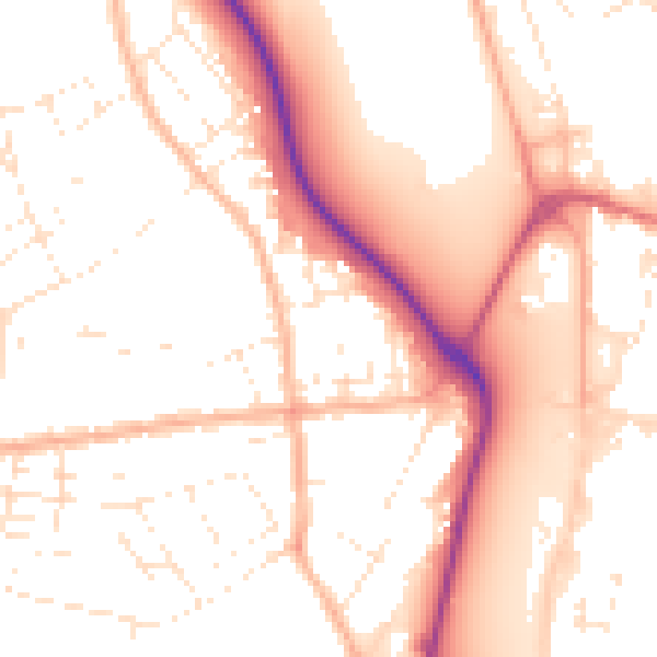 Daytime road noise heatmap for DT4 0AH