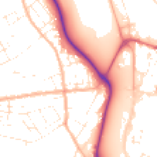 Daytime road noise heatmap for DT4 0AL