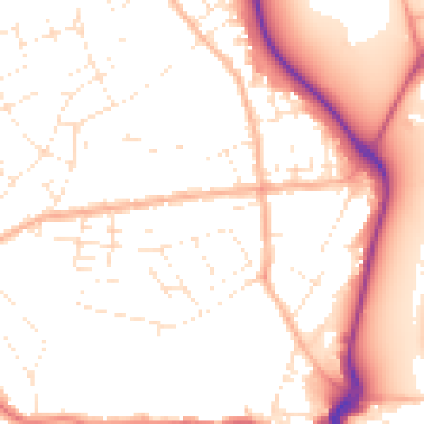 Daytime road noise heatmap for DT4 0AN
