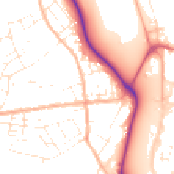 Daytime road noise heatmap for DT4 0AR