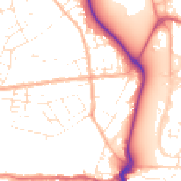 Daytime road noise heatmap for DT4 0AS