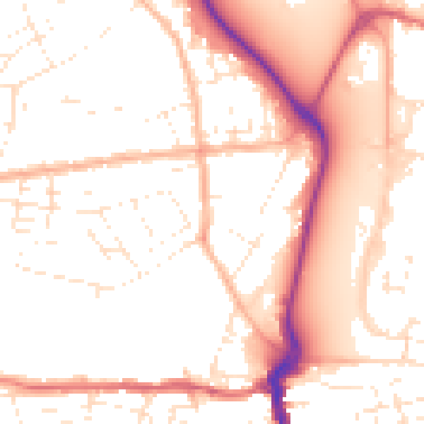 Daytime road noise heatmap for DT4 0AU