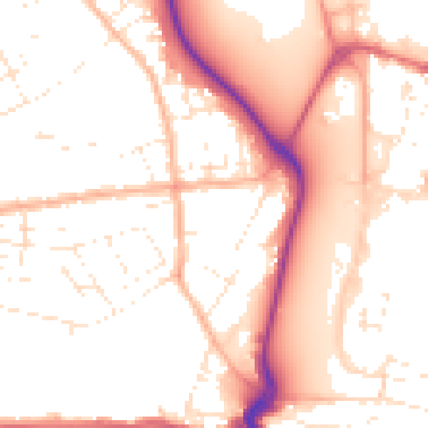 Daytime road noise heatmap for DT4 0AW